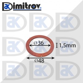 Дифтунга Ø 36 х Ø 48 х 1,5 mm медна